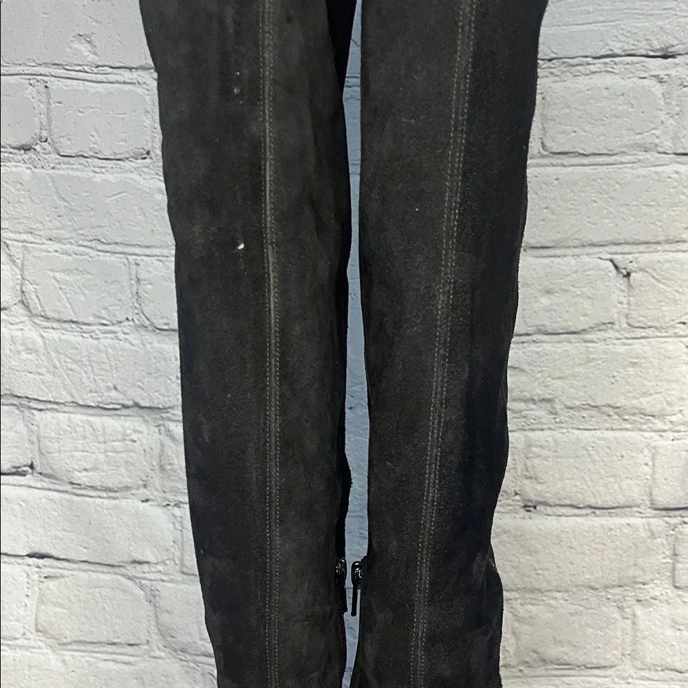 free people Elegant Black Suede Over the Knee Boots